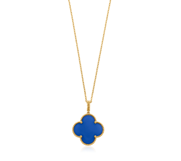 [ELANLUXE]CLOVER 25MM NECKLACE TURQUOISE ROSE GOLD