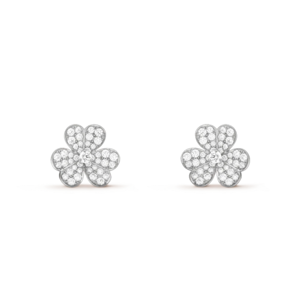[ELANLUXE]FRIVOLE SILVER FLOWER DIAMOND EARRINGS
