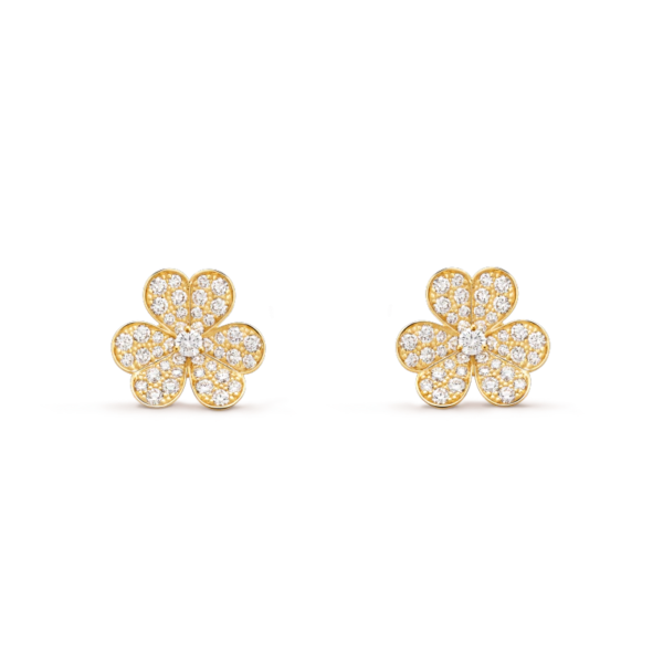 [ELANLUXE]FRIVOLE GOLD FLOWER DIAMOND EARRINGS