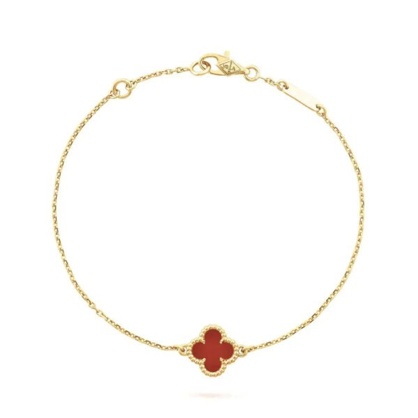 [ELANLUXE]CLOVER  CARNELIAN SINGLE FLOWER BRACELET