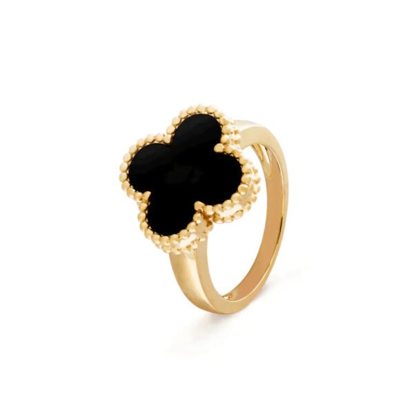 [ELANLUXE]CLOVER ONYX RING