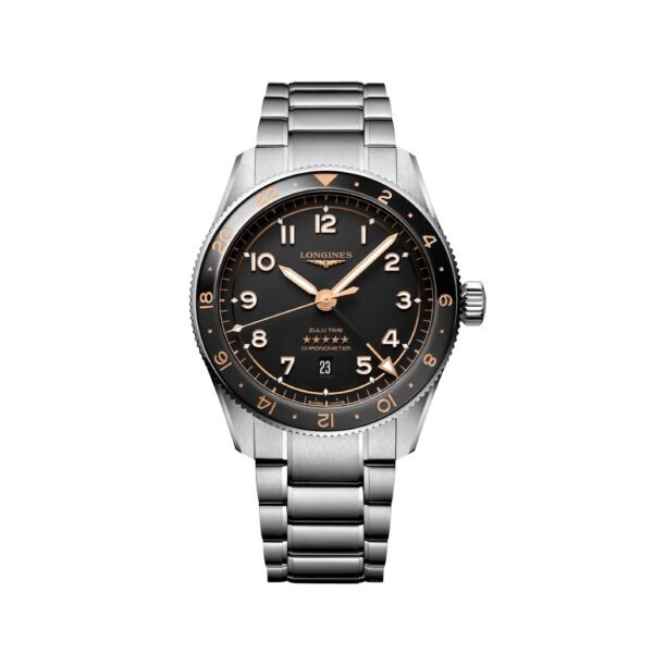 Spirit Zulu Time 42mm - Black, Rose Gold Accents on Bracelet