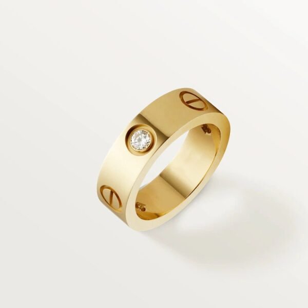 [ELANLUXE]LOVE RING 5.5MM 3 DIAMONDS PINK GOLD