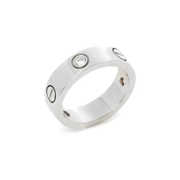 [ELANLUXE]LOVE RING 5.5MM 3 DIAMONDS SILVER